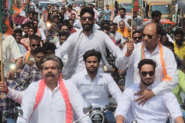 BJP युवा मोर्चा की रैली में टैफिक रूल तार-तार