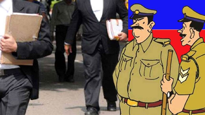 वकील पर पडे पुलिस के चांटे