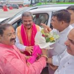 धर्मेन्द्र प्रधान का स्वागत