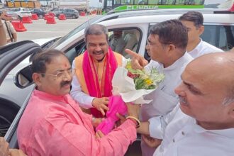 धर्मेन्द्र प्रधान का स्वागत