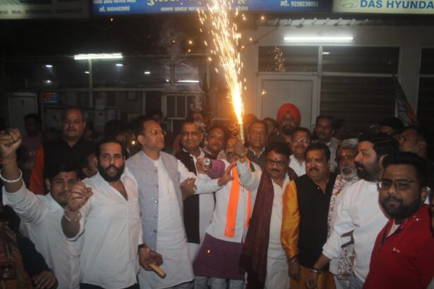 बेगमपुल पर जश्न में डूबे भाजपाई