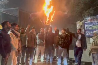 हत्या के विरोध में फूंका पुतला