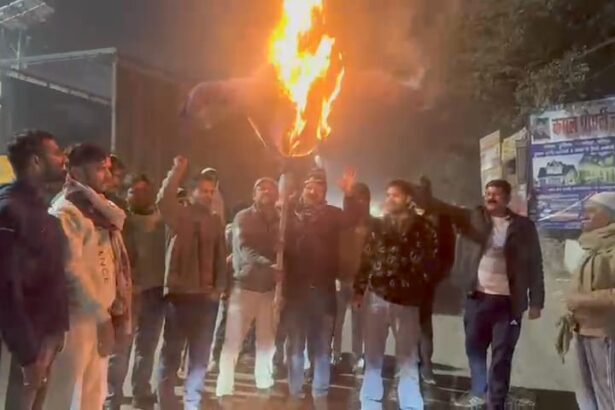 हत्या के विरोध में फूंका पुतला